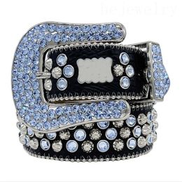 Boucle d'aiguille de diamant bb ceintures hommes ceinture de créateur pleine strass ceinture réglable femme style occidental ceinture de créateur à la mode pour les femmes distinctif PJ003 e4