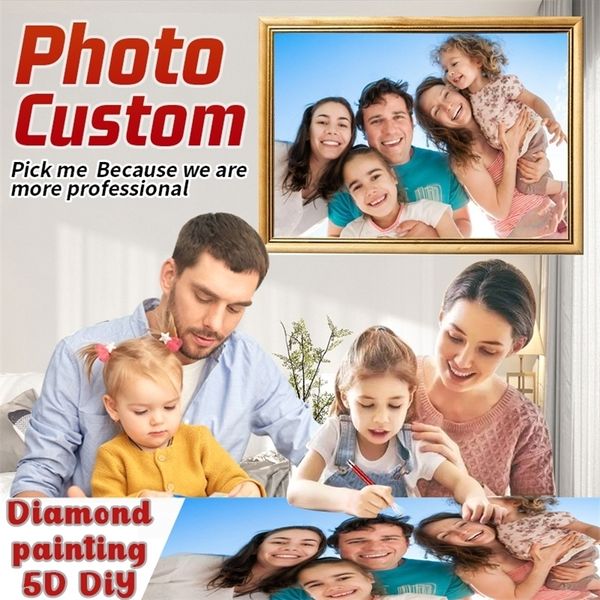 Diamant Peinture 5D DIY Po Personnalisé Toute Image Plein Carré Broderie Mosaïque Art Kit Passe-Temps Décoration de La Maison 220608