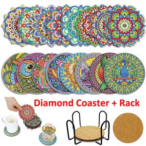 Diamant Peinture 6 8 Pcs DIY Mandala Ronde Coaster Boisson Tasse Pad Table Napperon Coussin Isolation À La Main Art Décor À La Maison 230715