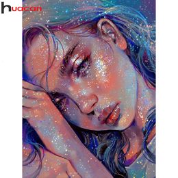 Diamant schilderij Huacan Diy meisje fantasie volledige SquareRound mozaïek borduurwerk vrouw portret Home Decor 231205