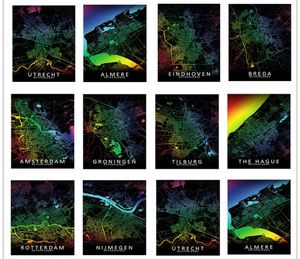 Diamond Painting Nederland Breda Rotterdam Tilburg Eindhoven AmsterdamRainbow City Map Cross Stitch Daimond Mozaïek Art Decor3613582