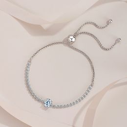 Diamant geslaagd Test Verstelbare lengte armbanden kettingen Goud vergulde S925 Sterling Silver Moissanite Bracelet voor meisjes vrouwen leuk cadeau