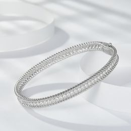 Diamond geslaagd Test Women Fashion armbanden sieraden Wit goud vergulde S925 Sterling Silver Moissanite Bracelet Bangles For Girls Women Leuk cadeau