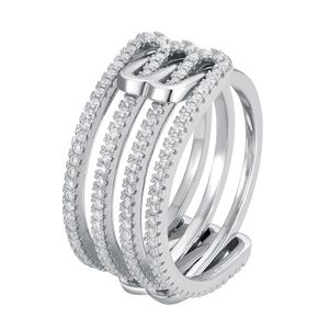 Hotsale Diamond Passed Tester Moissanite Ring 925 sterling zilver Volledige Bling Moissanite Ringen voor Meisjes Vrouwen Bruidsverlovingssieraden Cadeau Maat 5-8