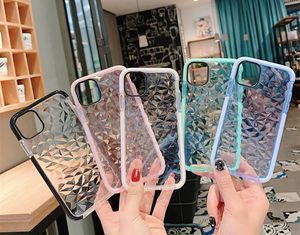 Diamond Pattern Phone Cases Clear Cover Transparant Silicone Shockproof Protector voor iPhone 13 13pro max 12 12pro 11 pro XS XR 7 7P 8 8plusKD387