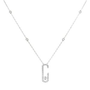 Collier avec pendentif en forme d'épingle en diamant pour amoureux, chaîne de clavicule, bracelet pour femmes, bijoux de créateur, cadeau