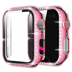 Diamant Beschermhoes voor Apple Watch Series 6 5 4 Case met schermbeschermer Waterdichte kras voor Iwatch 44mm 42mm 40mm 38mm