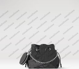 Geperforeerde leren BELLA Bucket Bag: Flight-Mode Light Hollow-Out Letter Design voor crossbody- en schouderstijl voor dames - M21096 Mahina, M57201, M57068