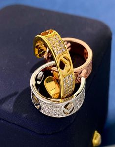 Diamanten Ringen Heren Designer Sieraden Band Rose Goud Vrouwen Ring Mode Luxe Paar Liefde F Ringen Met Doos Bruiloft feest Cadeau
