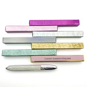 Diamond Self adhesive Eyeliner Pen Box Wholesale Makeup 3d Mink Eyelash Gule Pencil Package Case Custom Eyeliners Boxes