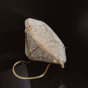 Sacs de soirée en forme de diamant remplis de sac à bandoulière Shinestone sac de banquet d'embrayage pour femmes
