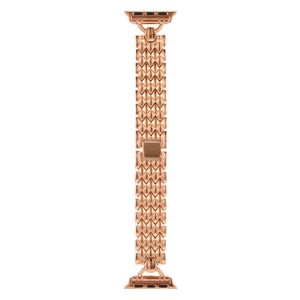 Bracelet en métal en forme de diamant pour les bandes Apple Watch 45mm 41mm 44mm 42mm 40mm 38mm Bracelet de luxe Iwatch Serise 7 Se 6 5 4 3 Accessoires de lien de bracelet de montre