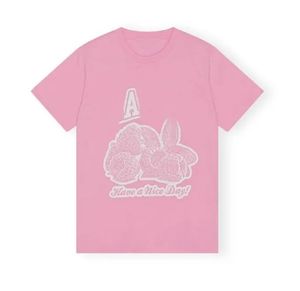 T-shirts t-shirts pour femmes pêche à vin rose imprimé rond cou rond coton coton t-shirt à manches courtes