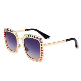 Gafas de sol cuadradas con diamantes, nuevas gafas de sol polarizadas de diseño clásico retro de lujo a la moda para mujeres y niñas