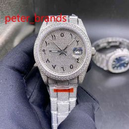 Diamant roestvrij staal 39 mm glanzende kast Arabische nummers bellen automatische gladde vegen handen diamanten alles in buckle high qua323s