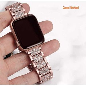 Diamant roestvrijstalen horlogebandbanden compatibele horlogebanden 44 mm/45 mm metalen robuuste bescherming bumperband voor IWatch Series 8/7/7/5/4/SE Men 240308