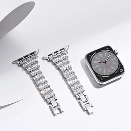 Diamanten Band Voor Horloge Ultra 2 49 Mm 45 Mm 41 Mm 44 Mm 40 Mm Vrouwen Luxe Metalen armband Voor Iwatch Serie 9 8 7 6 5 42 Mm 38 Mm 240311