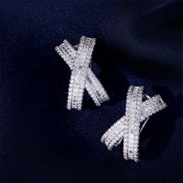 Boucles d'oreilles en diamant véritable 925 boucles d'oreilles de fiançailles en argent sterling pour femmes bijoux de pierres précieuses de mariée