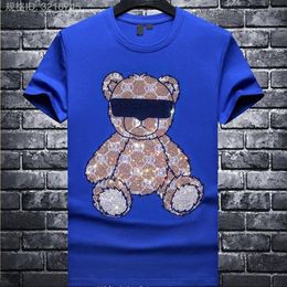 T-shirt diamant Lunettes Bear Tide Marque Mâle T-shirts à manches courtes 2022 Shummer Nouveau style Casual Jeune Streetwear Coton Top Men245W