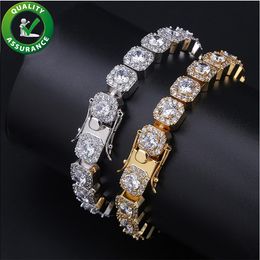 Diamond Tennis Armband voor Liefde Luxe Designer Hip Hop Sieraden Mens Gouden Armbanden Bling Bangle Iced Out Chins Charms Rapper Accessoires