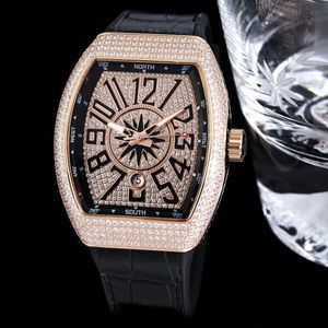 Diamond tonneau kijkt automatisch mechanisch horloge saffier kristal Japanse beweging waterdichte luxe heren polshorloge montre de luxe