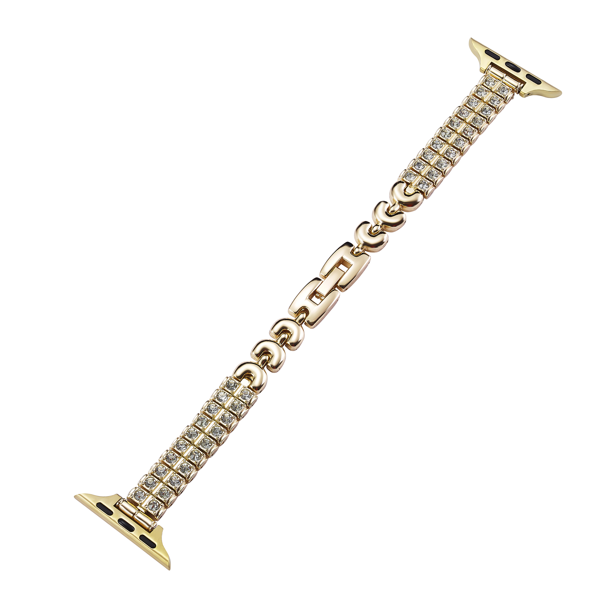 Diamond Two Row Chain Metal Watch Strap For Apple Watch 45mm 41mm 38mm 42mm 49mm 40mm 44mm Ladies Rhinestone Stainless Steel Link Watchband iWatch Bands 9 Ultra2 8 7 6 5 4