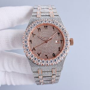 Diamond horloge automatische mechanische diamant horloges 42 mm saffier waterdichte polsbandjes mannen casual zakelijke polshorloge montre de luxe