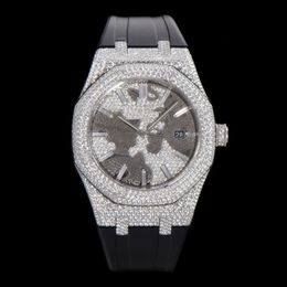 Montre en diamant Mouvement mécanique automatique Montres de créateurs 41 mm Saphir Boîtier en acier inoxydable étanche Bracelet pour hommes Montre-bracelet d'affaires Montre De Luxe Cadeau