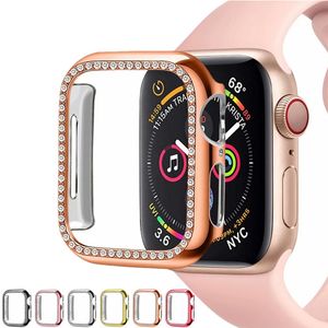 Funda para reloj con diamantes, cristal ostentoso de lujo, funda de PC para Apple Watch, funda para iWatch Series 4, 3, 2, 1, banda de 42mm y 38mm