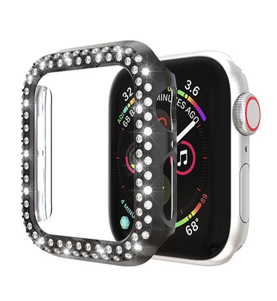 Diamond Watch Cover Luxe Bling Crystal PC Cover pour Apple Watch Case Band pour iWatch Series 4 3 2 1 Case 42mm 38mm plusieurs couleurs7039213