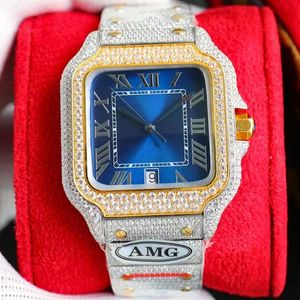Diamond Watch Designer kijkt automatische mechanische beweging waterdichte mannen armband saffier zakelijke roestvrij staal 40 mm polshorloge montre de luxe cadeau