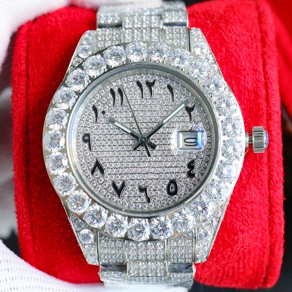 Reloj de diamantes Relojes de diseño para hombre Movimiento mecánico automático Hombres impermeables Pulsera de 42 mm Zafiro Acero inoxidable 904L Reloj de pulsera Montre de Luxe Regalo