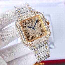 Relógio de diamante feito à mão Relógio de diamante masculino automático mecânico 8215 relógios de movimento 40mm safira com pulseira de aço cravejada de diamantes relógios de pulso femininos Montre