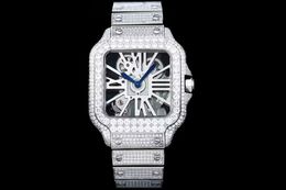 Diamond Watch Heren Watch Volledig automatische mechanische beweging Swarovski uitgehold ontwerp 40 mm waterdichte saffierspiegel