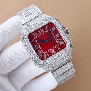 Diamond Watch Mens Automatic Mechanical 8215 Montres 40 mm Business Women Wristcarches avec bracelet en acier à tas de diamant Montre de Luxe