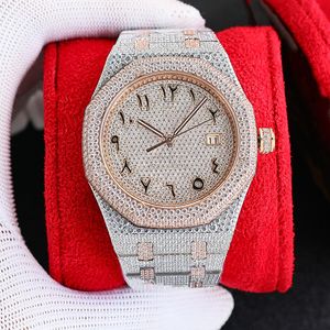 Diamond Watch Mens Automatic Mechanical Designer Watches 41mm Sapphire avec des cadeaux de diamant en acier étouffé 904L