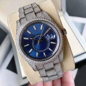 Montre en diamant pour hommes, mouvement mécanique automatique, pour femmes, saphir, 41mm, en acier inoxydable, bracelet étanche, Montre de luxe, montres d'affaires