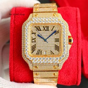 diamanten horloge heren automatische mechanische horloges 40 mm saffier zakelijke dameshorloge high-end roestvrijstalen riem moissanite 166