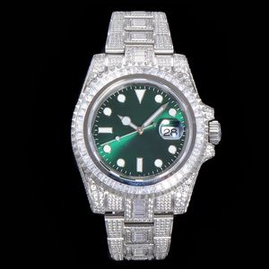 Reloj de diamantes Relojes de diseño para hombre 2824 Zafiro mecánico automático de 40 mm con pulsera de acero con incrustaciones de diamantes Reloj de pulsera para mujer Montre de Luxe