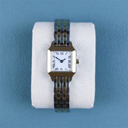Diamond horloge heren vierkante horloges roestvrij staal waterdicht panthere montre de luxe verzilverd quartz uurwerk dameshorloge hoge kwaliteit sierlijk dh013 C23