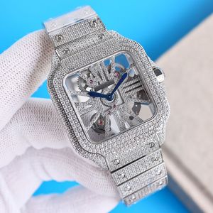 Diamond Watch Quartz Beweging Men Watches 39,8 mm waterdichte armband Saffier Business Rietless Steel 904L Polshorge Montre de Luxe