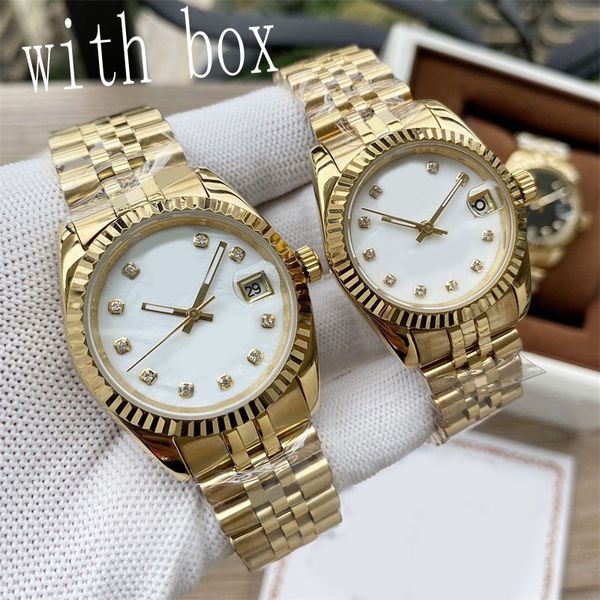 Reloj de diamantes para mujer datejust montre homme chapado en oro plata orologio lusso relojes automáticos luminosos para hombre impermeable gris blanco esfera negra sb015