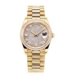 Reloj de diamantes Relojes de diseño para mujer 36 mm Mecánico automático 2834 Movimiento Función de fecha doble de alta calidad Reloj de pulsera de lujo Correa de acero inoxidable Montre de luxe