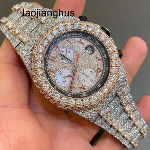 Diamond Watch Dameshorloges 2023ander Horloge Horloge Sparkle Ice Out Pave Setting Vvs Diamond voor heren Roestvrij staal Materiaal in modemerk