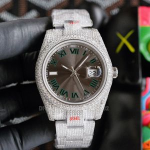 Diamond Watches 40 mm Automatique Mécanique Homme Watch For Men Wristwatch en acier inoxydable Designer de luxe Squelette Silveron Moisanite Diamonds Watchs 958