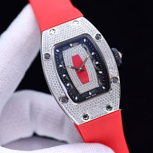 Diamond horloges Business Ladies Bekijk Casual volledig automatisch mechanisch polshorloge 45 31 mm rubberen band saffier spiegel polshorloge cadeau
