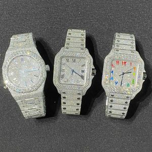 Diamond Watches D86 Luxe herenhorloges 4130 uurwerk voor heren 3255 montre de luxe Mosang steen ijs Moissanite horloge horloges polshorloge Mechanisch au