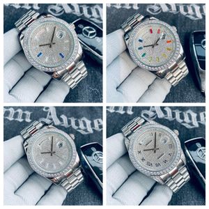 Relojes de diamantes para hombre, reloj para hombre, reloj de plata, relojes de lujo para mujer de 41 mm, relojes con movimiento, correa de acero inoxidable 904L de 40 mm, reloj Orologio de alta calidad