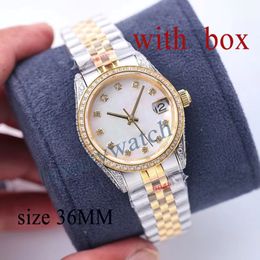 Diamond kijkt Moissanite Automatic horloges Rose Gold Grootte 36mm Sapphire Glass 50m Waterdichte Designer Designer Designer Watch Womens Orologio 2430