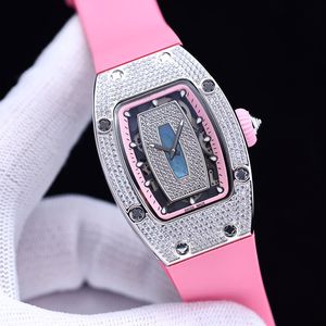 Diamant horloges top dames kijken casual volledig automatisch mechanisch polshorloge 45 31 mm rubberen band saffier spiegel polshorloge cadeau